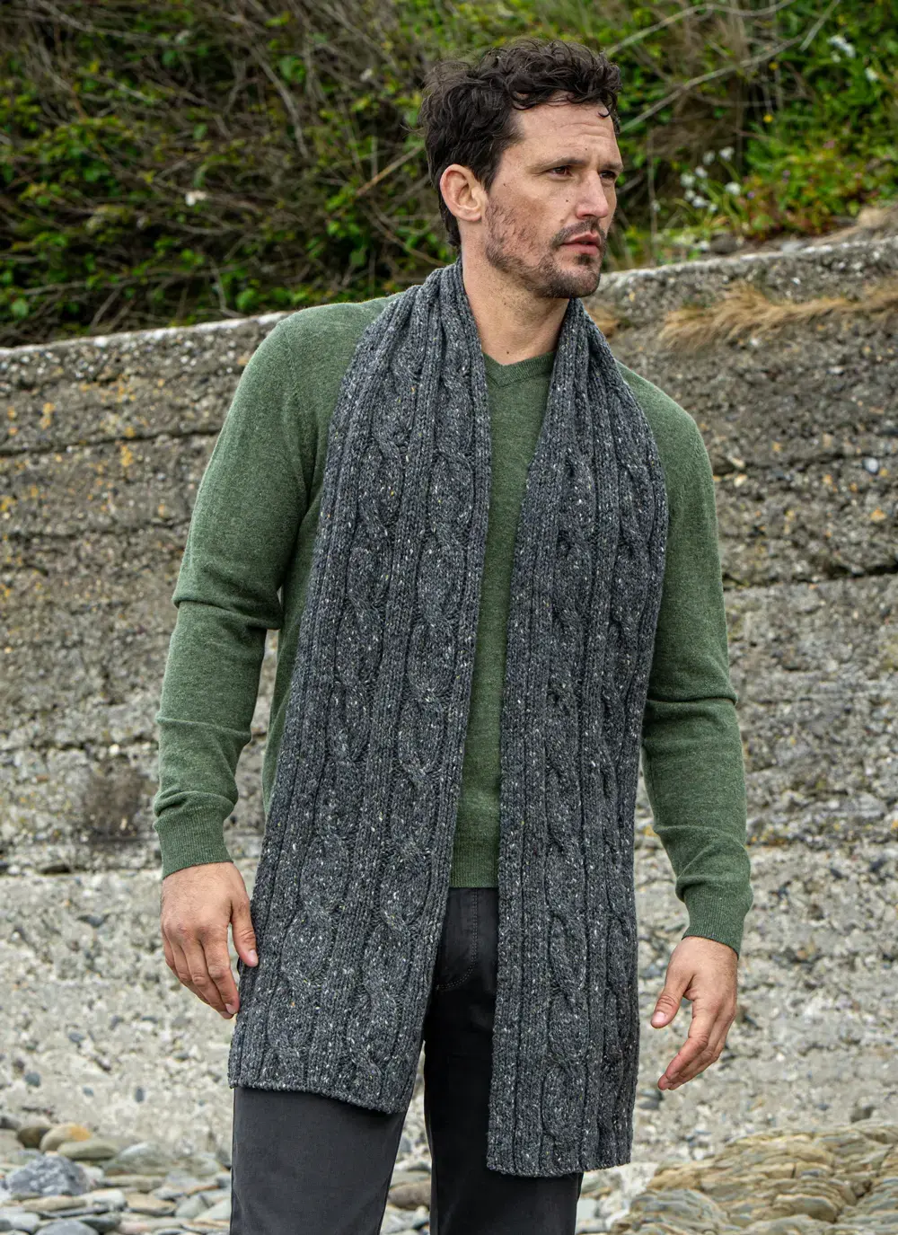 Fisherman Donegal Cable Scarf